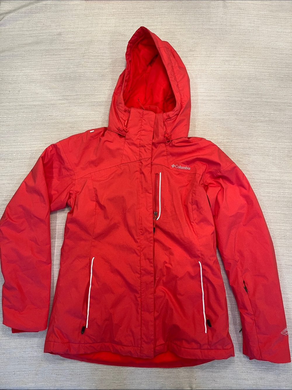Columbia Women Hot Pink Hooded Waterproof Omniheat Ski Jacket